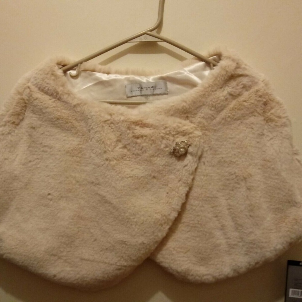 Tahari ASL Faux Fur Cape Wrap